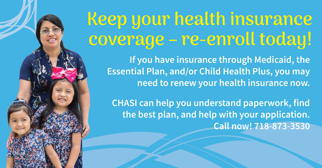 Time to Renew your Health Insurance CHASI