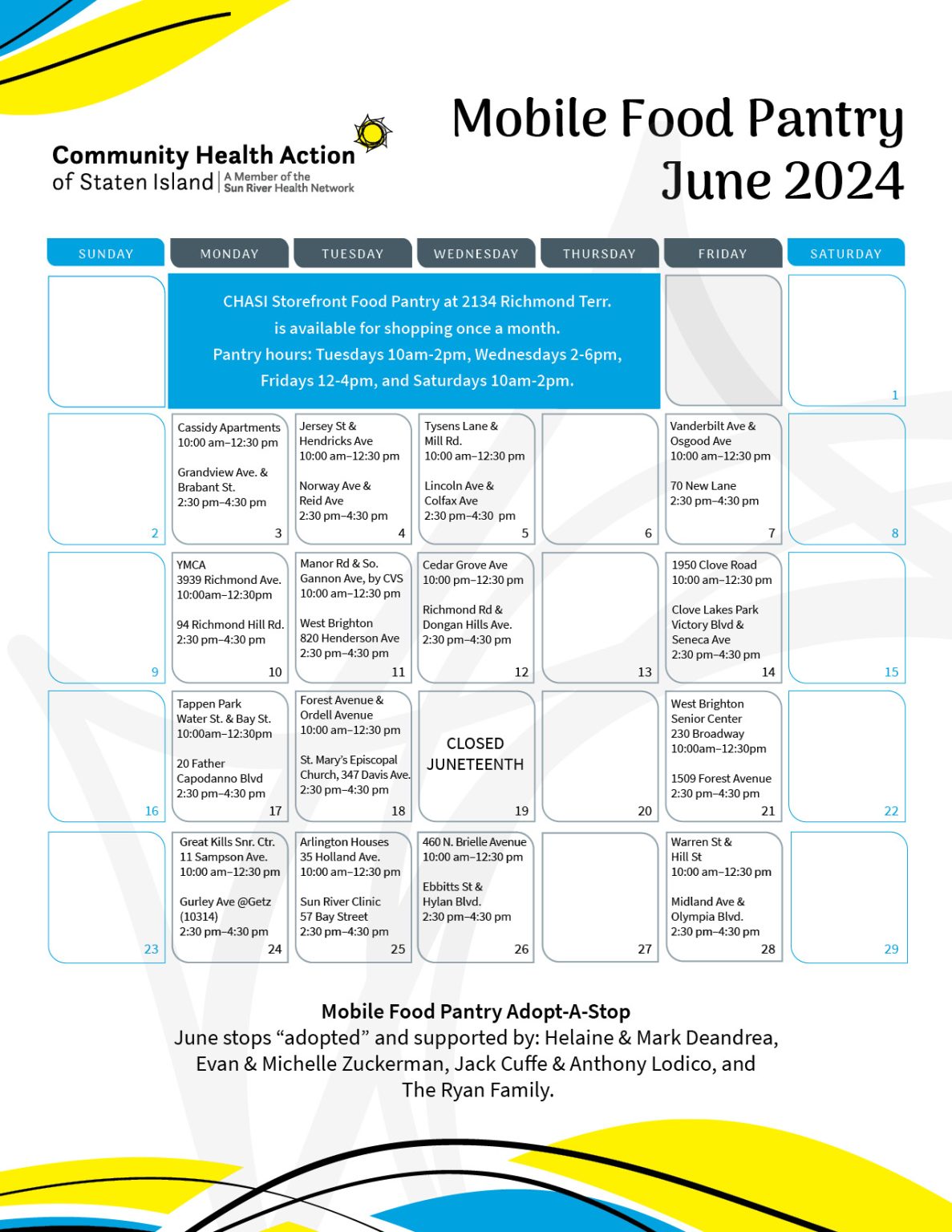 Mobile Food Pantry May & June 2024 CHASI